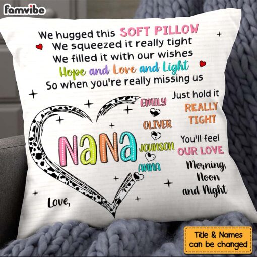 Personalized Gift For Grandma Love Heart Hug This Pillow