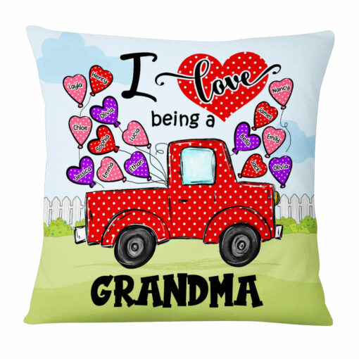 Personalized Gift For Grandma Polka Dot Truck Pillow