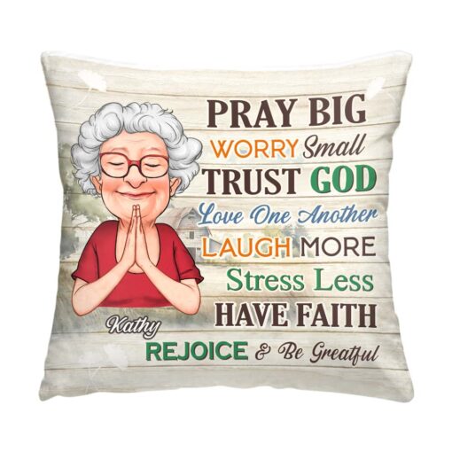 Personalized Gift For Grandma Pray Big Pillow