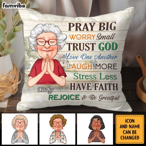 Personalized Gift For Grandma Pray Big Pillow