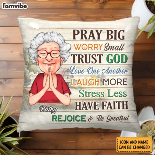 Personalized Gift For Grandma Pray Big Pillow