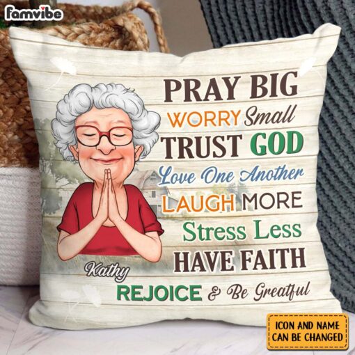 Personalized Gift For Grandma Pray Big Pillow