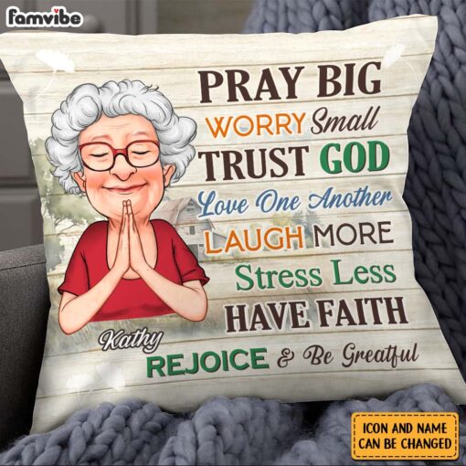 Personalized Gift For Grandma Pray Big Pillow