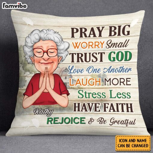 Personalized Gift For Grandma Pray Big Pillow