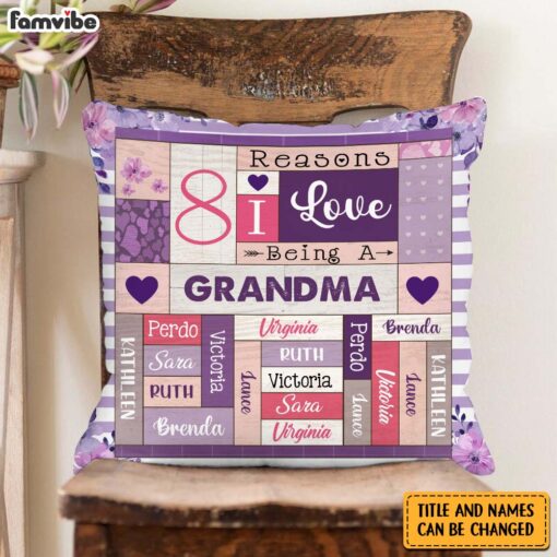 Personalized Gift For Grandma Reasons I Love Being A Grandma Pillow