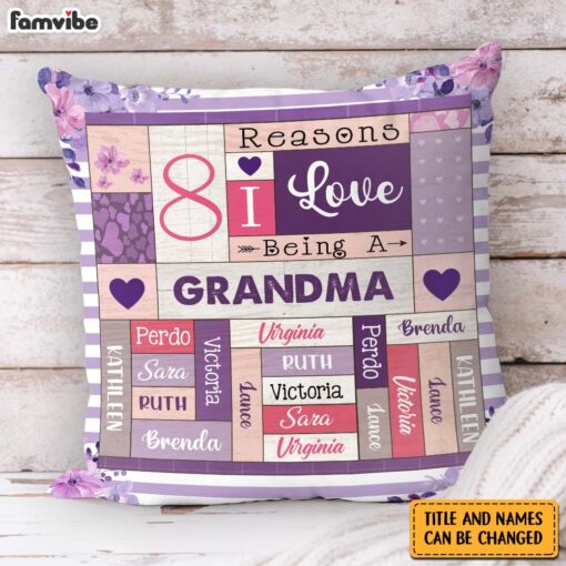 Personalized Gift For Grandma Reasons I Love Being A Grandma Pillow