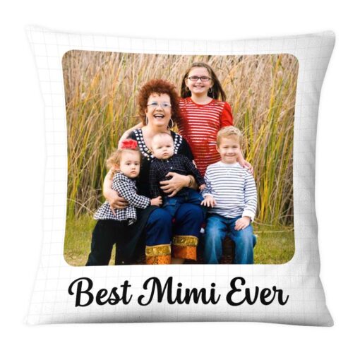 Personalized Gift For Grandma Rounded Edges Upload Photo Gallery Pillow