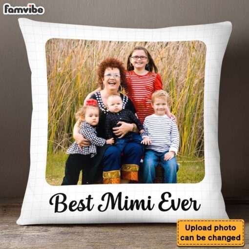 Personalized Gift For Grandma Rounded Edges Upload Photo Gallery Pillow