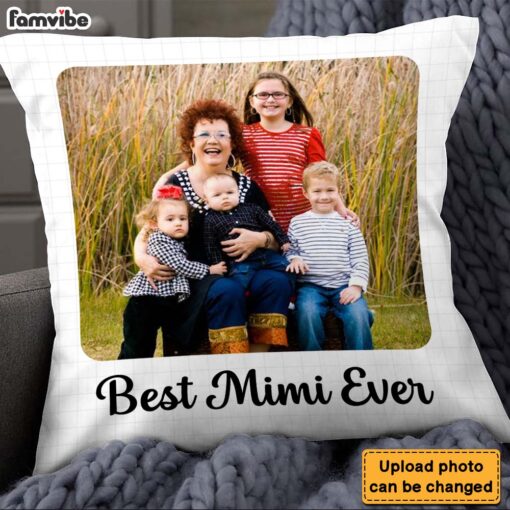 Personalized Gift For Grandma Rounded Edges Upload Photo Gallery Pillow