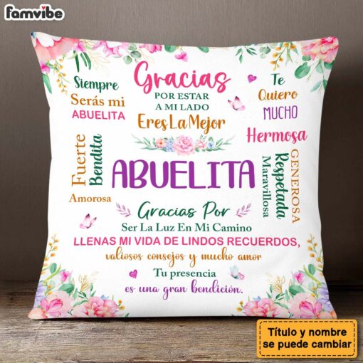 Personalized Gift For Grandma Spanish Abuela Bendita Pillow