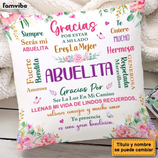 Personalized Gift For Grandma Spanish Abuela Bendita Pillow