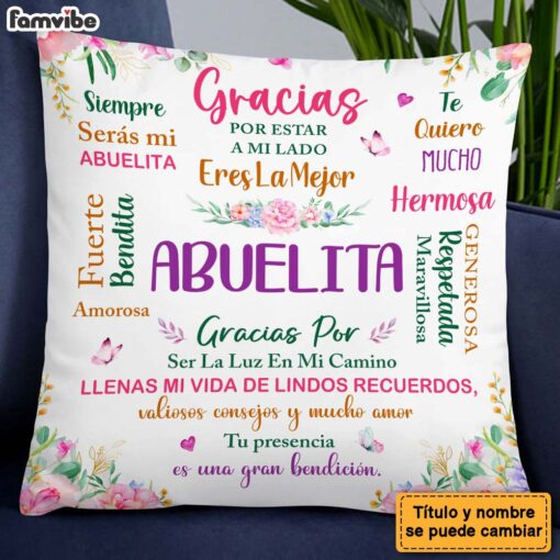 Personalized Gift For Grandma Spanish Abuela Bendita Pillow