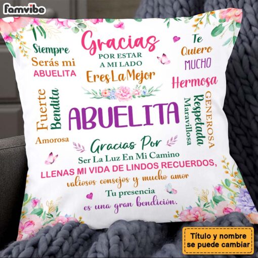 Personalized Gift For Grandma Spanish Abuela Bendita Pillow