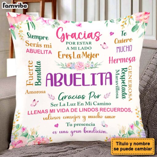 Personalized Gift For Grandma Spanish Abuela Bendita Pillow