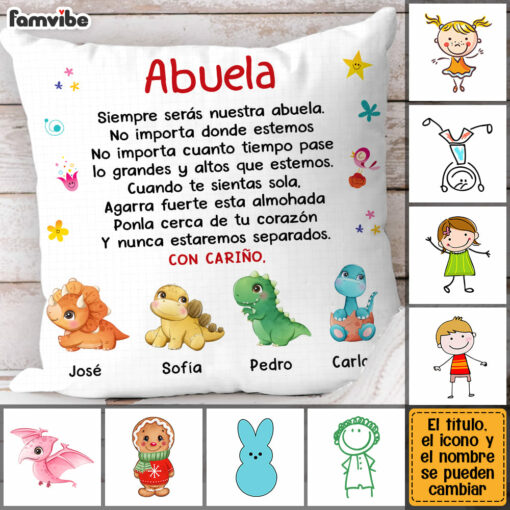 Personalized Gift For Grandma Spanish Pillow