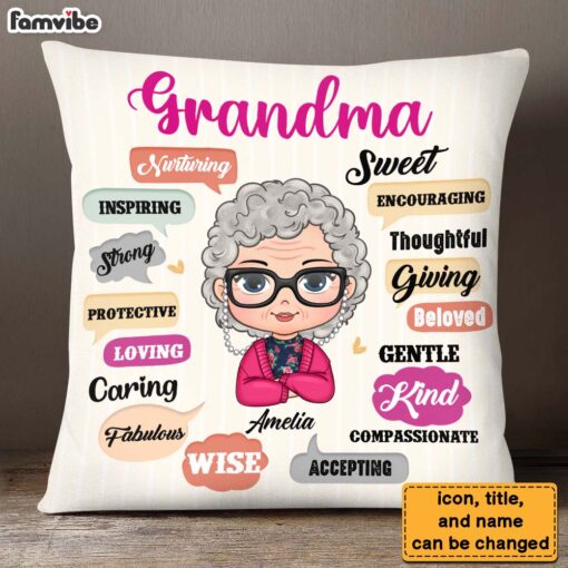 Personalized Gift For Grandma Strong Loving Beloved Pillow