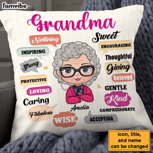 Personalized Gift For Grandma Strong Loving Beloved Pillow