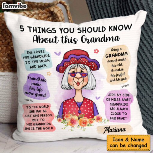 Personalized Gift For Grandma Things You Should Know Pillow