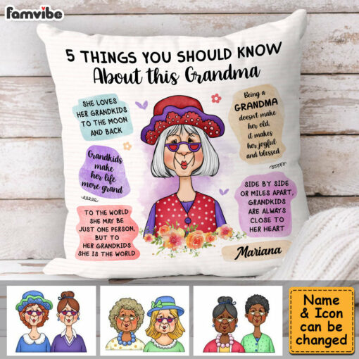 Personalized Gift For Grandma Things You Should Know Pillow