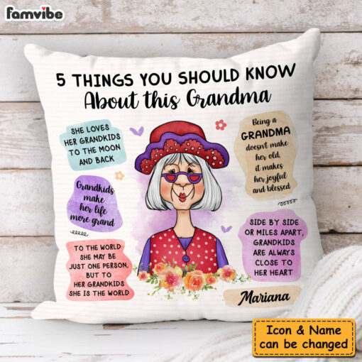 Personalized Gift For Grandma Things You Should Know Pillow