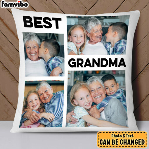 Personalized Gift For Grandma Upload Photo Gallery Pillow