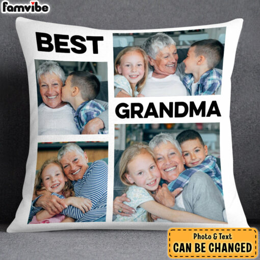 Personalized Gift For Grandma Upload Photo Gallery Pillow