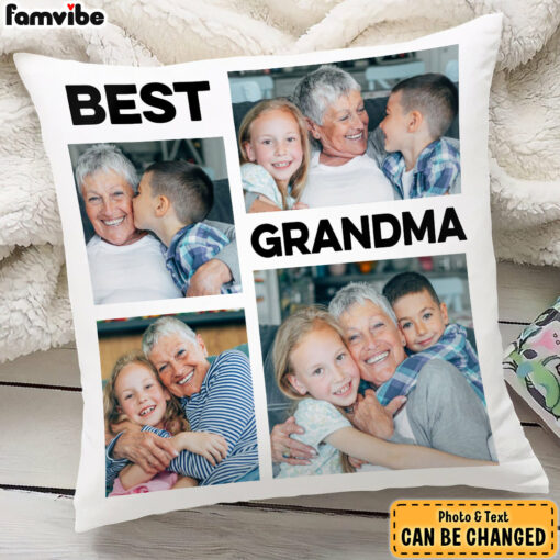 Personalized Gift For Grandma Upload Photo Gallery Pillow