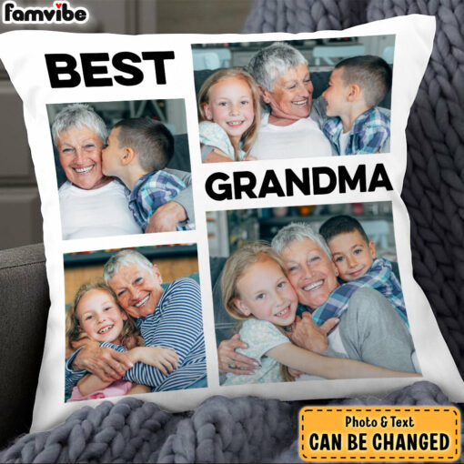 Personalized Gift For Grandma Upload Photo Gallery Pillow