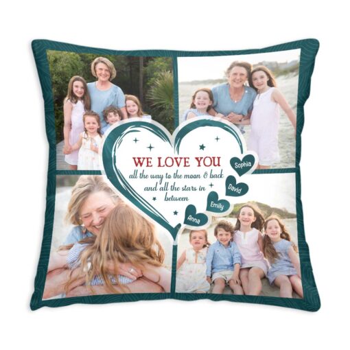 Personalized Gift For Grandma We Love You Upload Photo Pillow