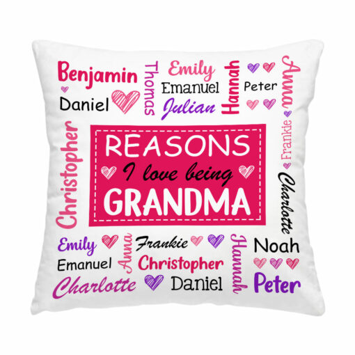 Personalized Gift For Grandma Word Art Pillow