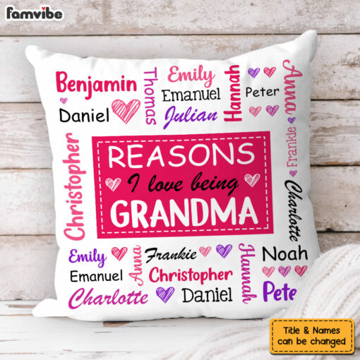 Personalized Gift For Grandma Word Art Pillow