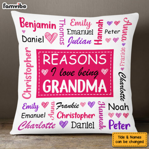 Personalized Gift For Grandma Word Art Pillow