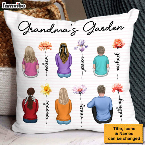 Personalized Gift For Grandma’s Garden Pillow