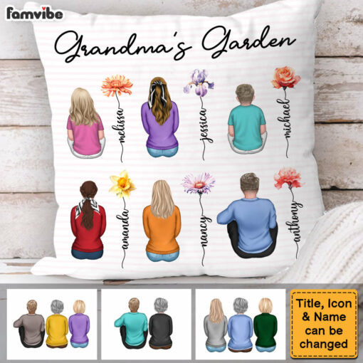 Personalized Gift For Grandma’s Garden Pillow