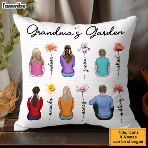 Personalized Gift For Grandma’s Garden Pillow