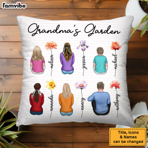 Personalized Gift For Grandma’s Garden Pillow