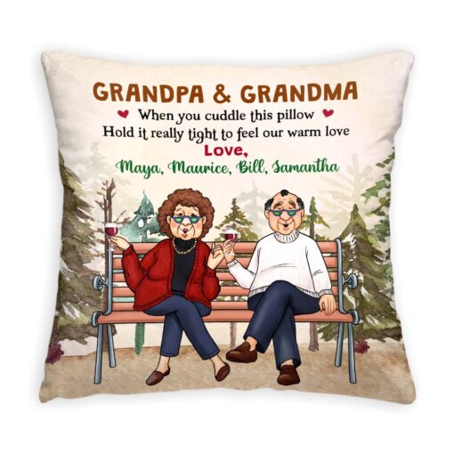 Personalized Gift For Grandpa And Grandma Cuddle This Pillow