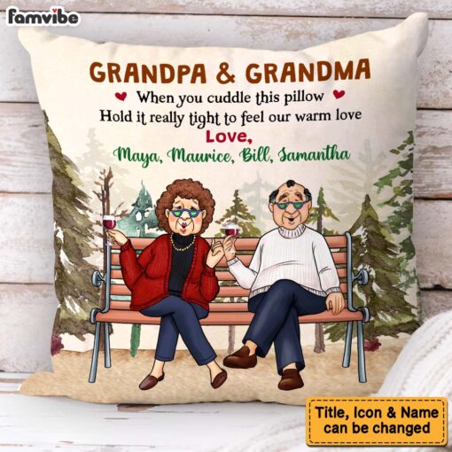 Personalized Gift For Grandpa And Grandma Cuddle This Pillow