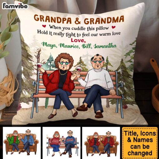 Personalized Gift For Grandpa And Grandma Cuddle This Pillow