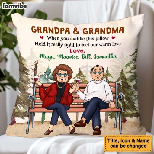 Personalized Gift For Grandpa And Grandma Cuddle This Pillow