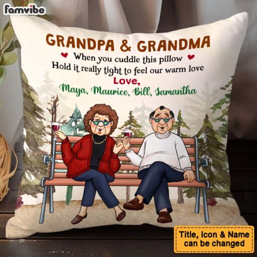 Personalized Gift For Grandpa And Grandma Cuddle This Pillow