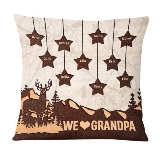 Personalized Gift For Grandpa Mountain Star Pillow