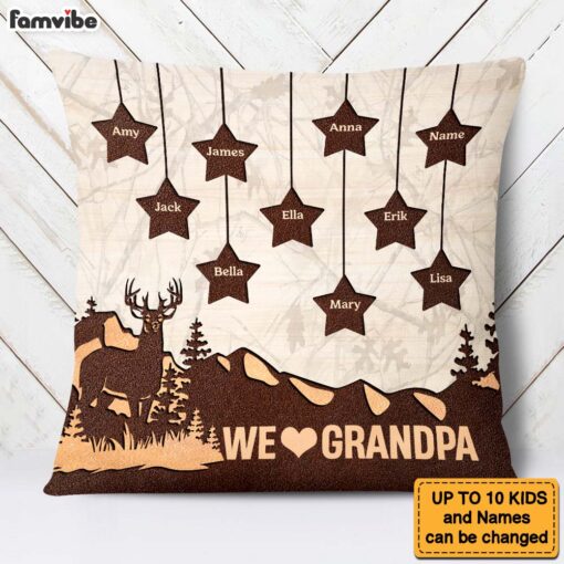 Personalized Gift For Grandpa Mountain Star Pillow