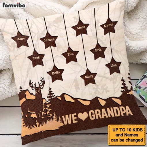 Personalized Gift For Grandpa Mountain Star Pillow