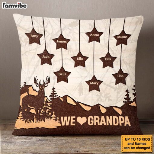 Personalized Gift For Grandpa Mountain Star Pillow