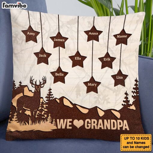 Personalized Gift For Grandpa Mountain Star Pillow