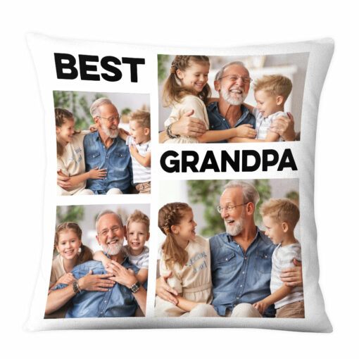 Personalized Gift For Grandpa Upload Photo Gallery Pillow