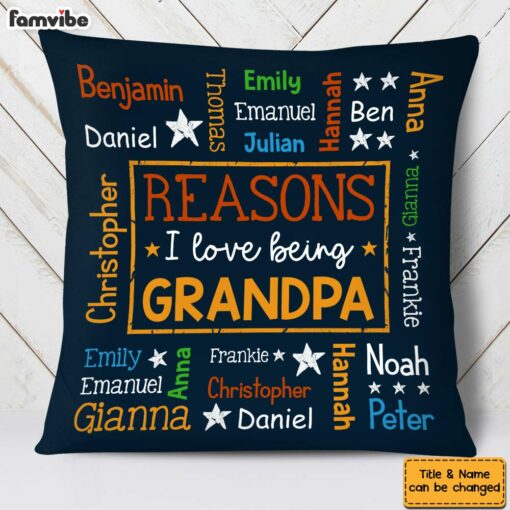 Personalized Gift For Grandpa Word Art Pillow