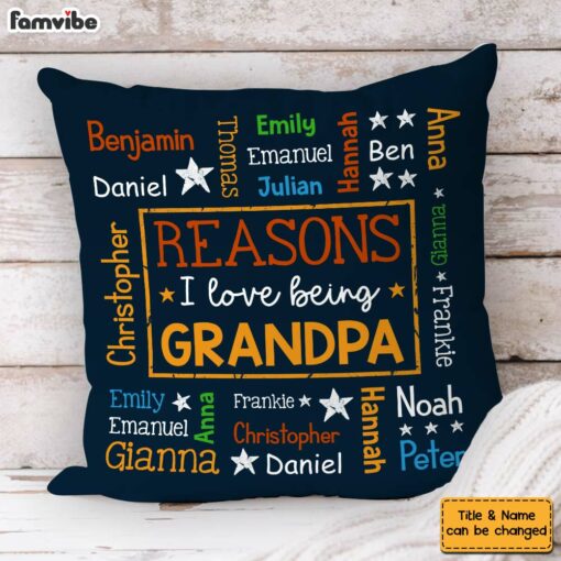 Personalized Gift For Grandpa Word Art Pillow