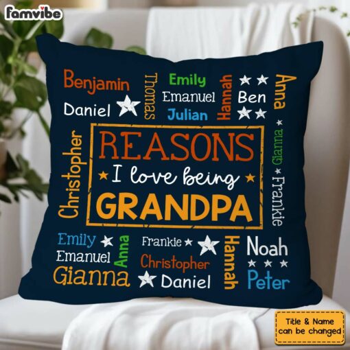 Personalized Gift For Grandpa Word Art Pillow